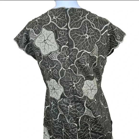 JSong Collection 8 100% Linen‎ Dress Maxi Embroidered Applique Fit And Flare Vtg - Picture 4 of 10